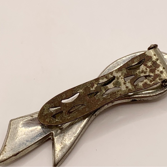 Vintage/antique clear rhinestone art deco bow dress clip 1930s? - Picture 5 of 10
